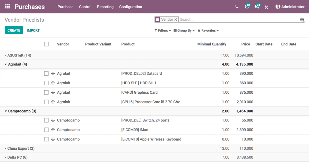 Odoo - Sample 2 for three columns