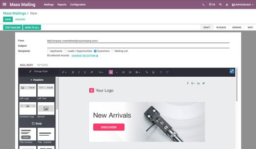 Odoo - Sample 2 for three columns