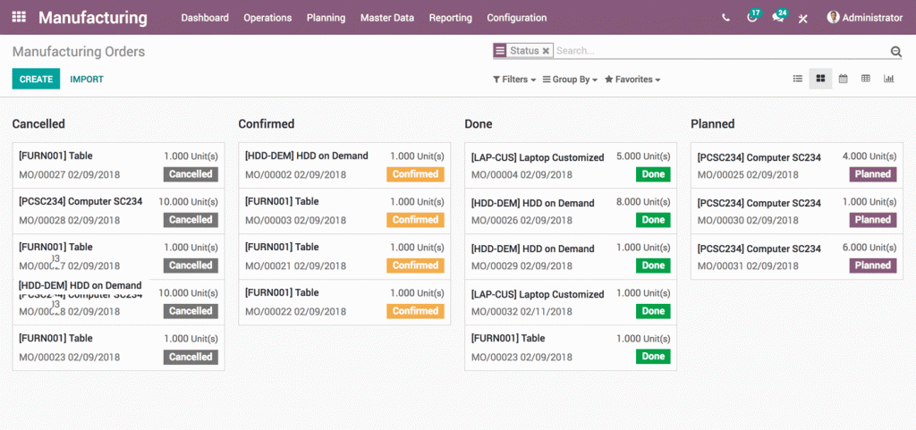 Odoo - Sample 2 for three columns