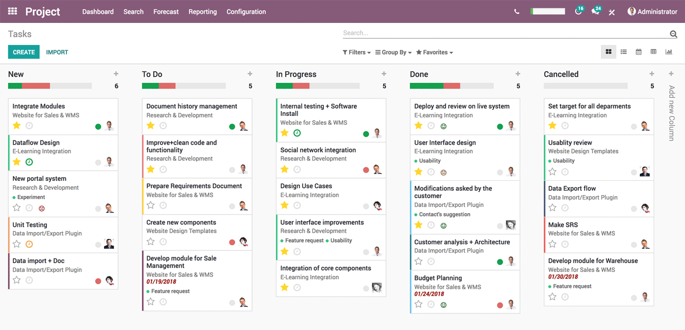 Odoo - Sample 2 for three columns