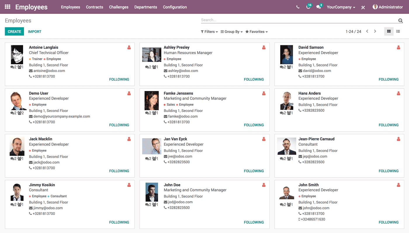 Odoo - Sample 2 for three columns