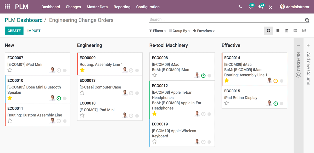 Odoo - Sample 2 for three columns